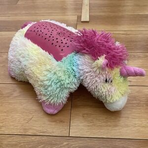 Authentic Pillow Pets Dream Lites Unicorn Rainbow Plush Starry Night Light Works